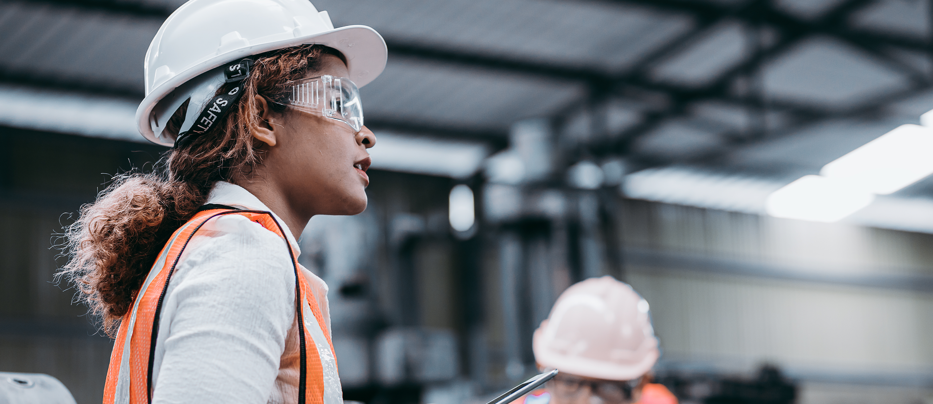Woman in warehouse