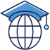 image with a globe with a graduation cap 