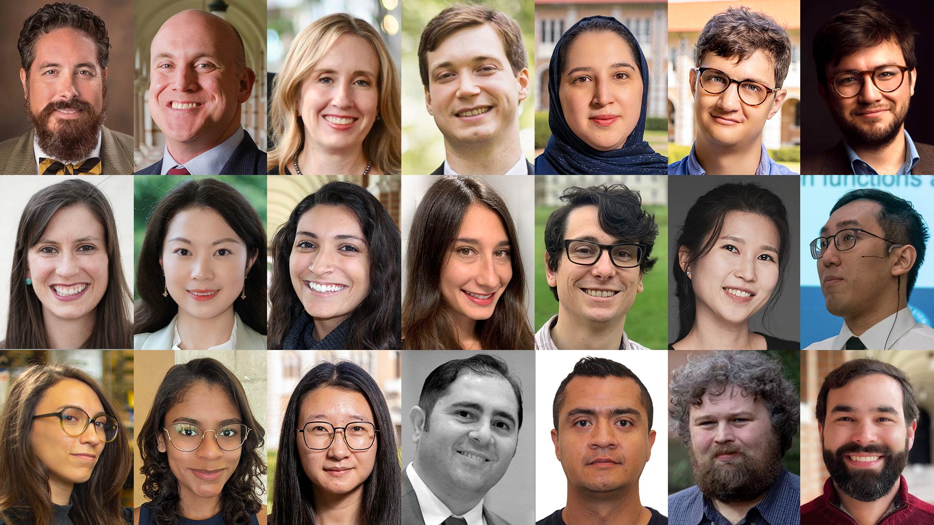 Headshots of 21 new faculty members