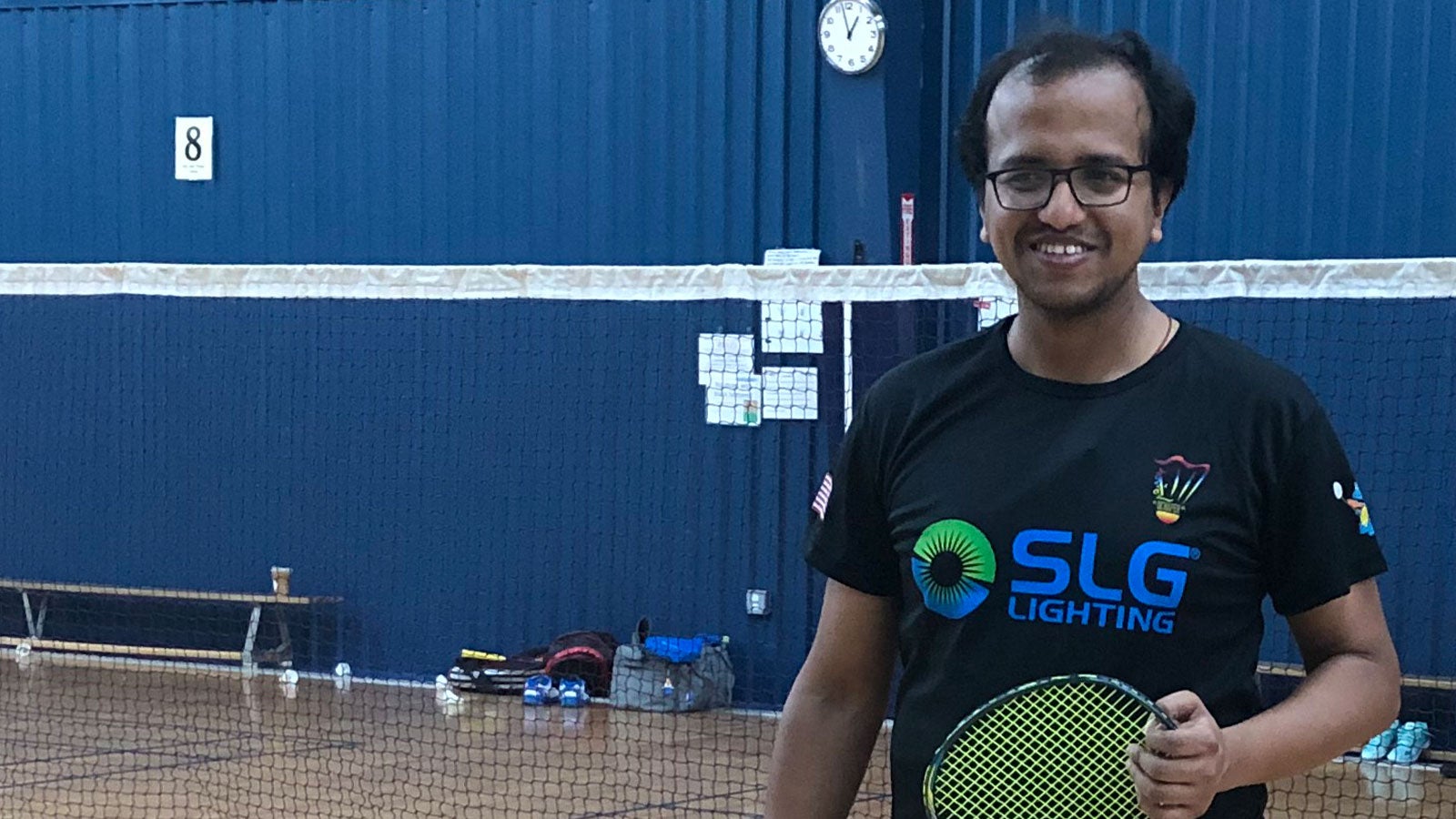 Atanu Purkayastha plays badminton 
