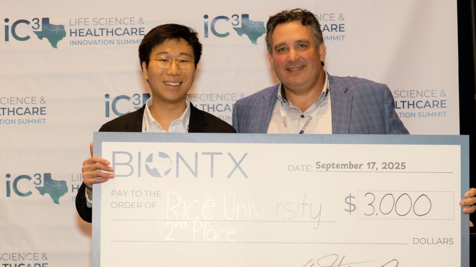 Eugene Chung wins second prize at BIONTX competition