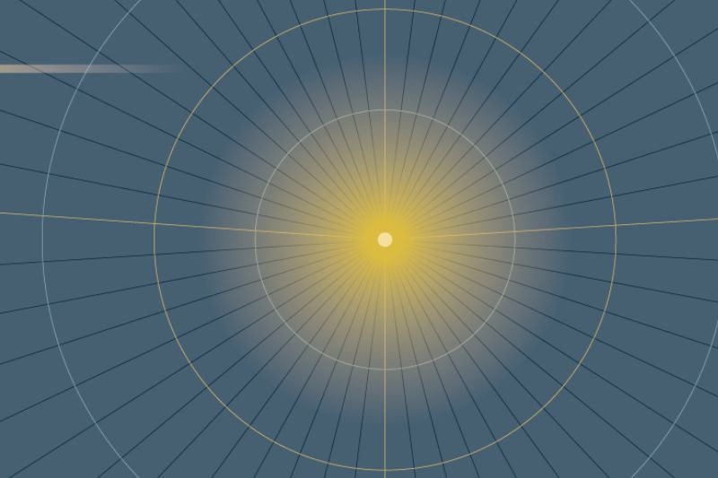 Orb of light in concentric circles