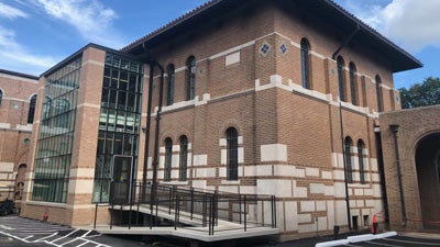 New ADA ramp outside Maxfield Hall